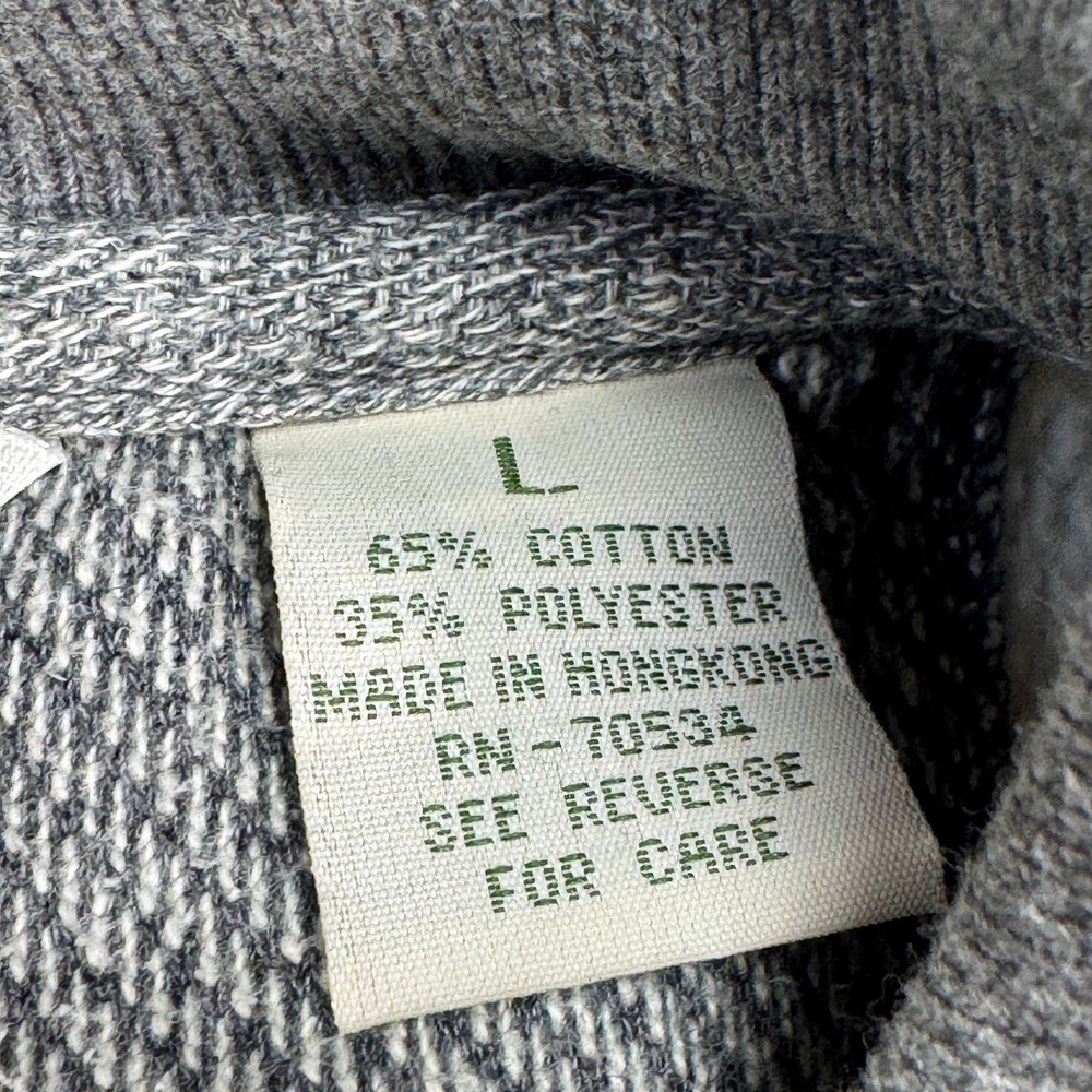 Vintage Orvis Elbow Patch Pullover Sweater Mens L Gray Herringbone Cotton Knit - Picture 5 of 13